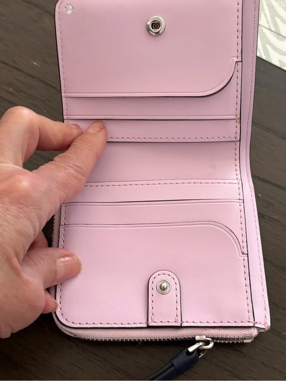 kate spade Pink Floral Zip-Around Compact Wallet - Picture 5 of 8